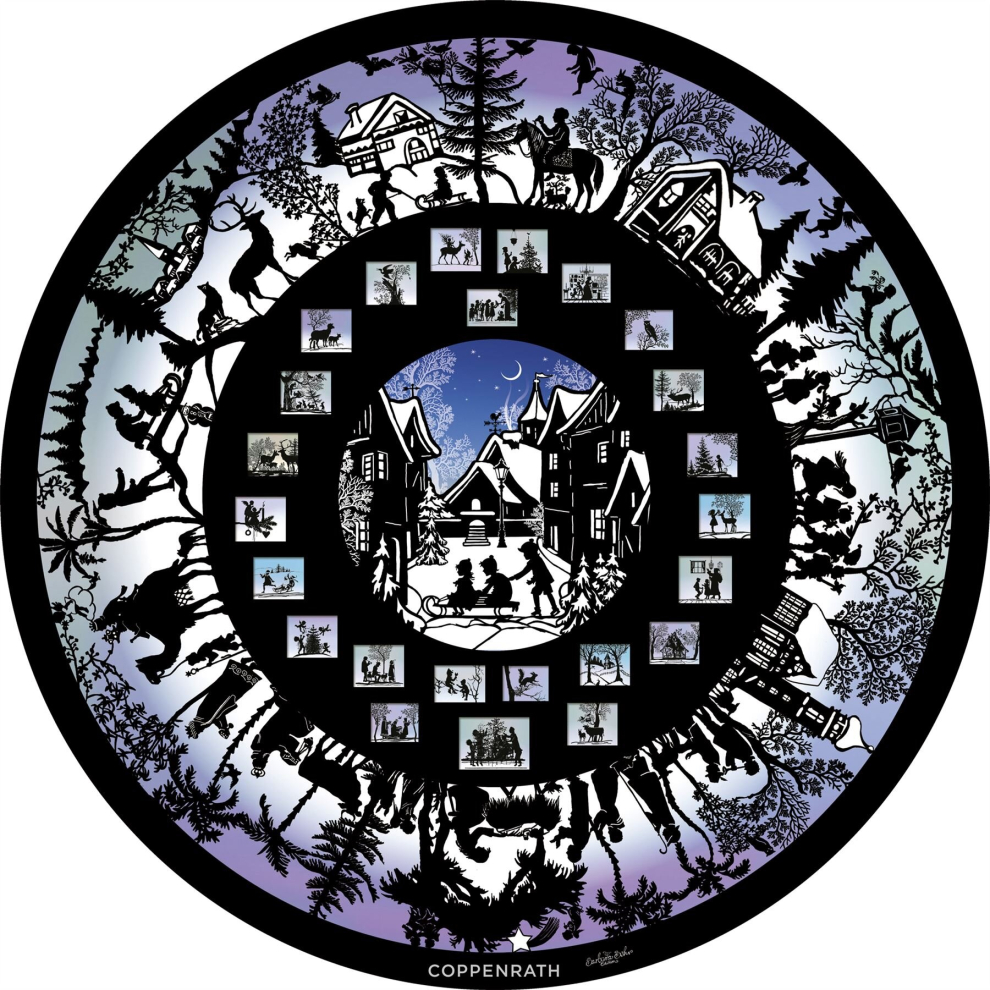 Carousel The Story Of Christmas Silhouette Christmas Advent Calendar | Large Advent Calendar Traditional Advent Calendar | Picture Advent Calendar Paper Advent