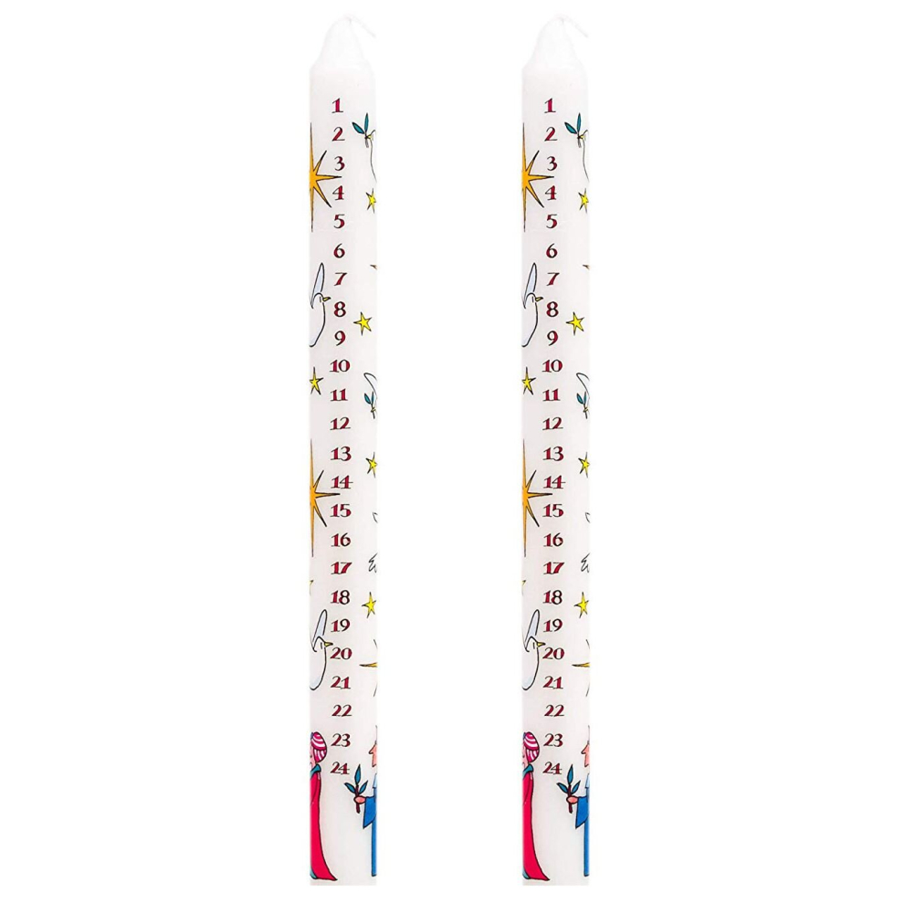 Pack Of 2 Traditional Countdown To Christmas Advent Candle | Christmas Wise Men Design Advent Candle With Numbers | Advent Christmas Candle Festive Di