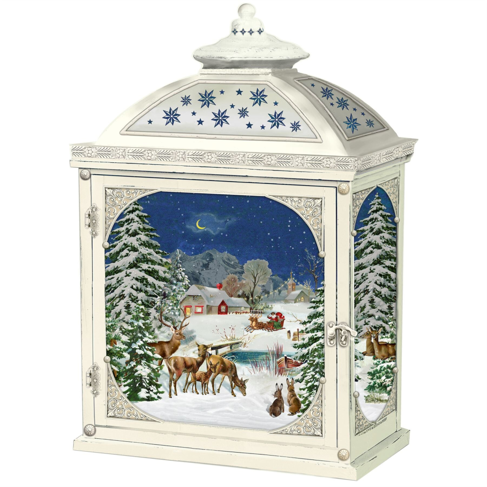 Carousel Winter Wildlife Lantern Christmas Advent Calendar | Animal Advent Calendar Traditional Advent Calendar | Picture Advent Calendar Paper Advent Calendar