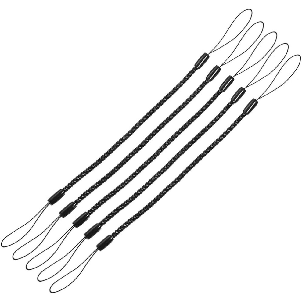Techgear Stylus Tether, [5 Pack] 8" Retractable Spring Coil Strap, Elastic Coil Lanyards, Tether Strings Cord, Stylus Bungee Cord For Touch Pens / Pencils