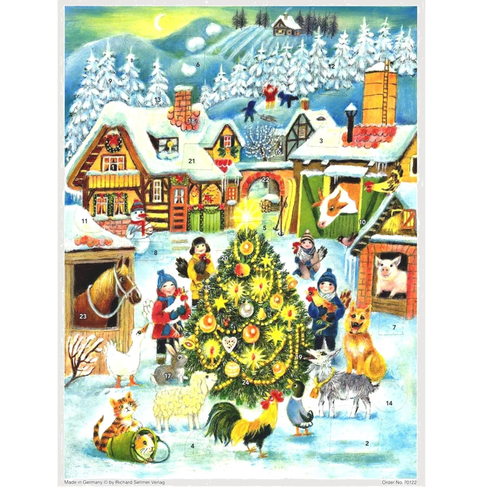 Carousel Celebrate Christmas At The Farm | Traditional Christmas Paper Advent Calendar