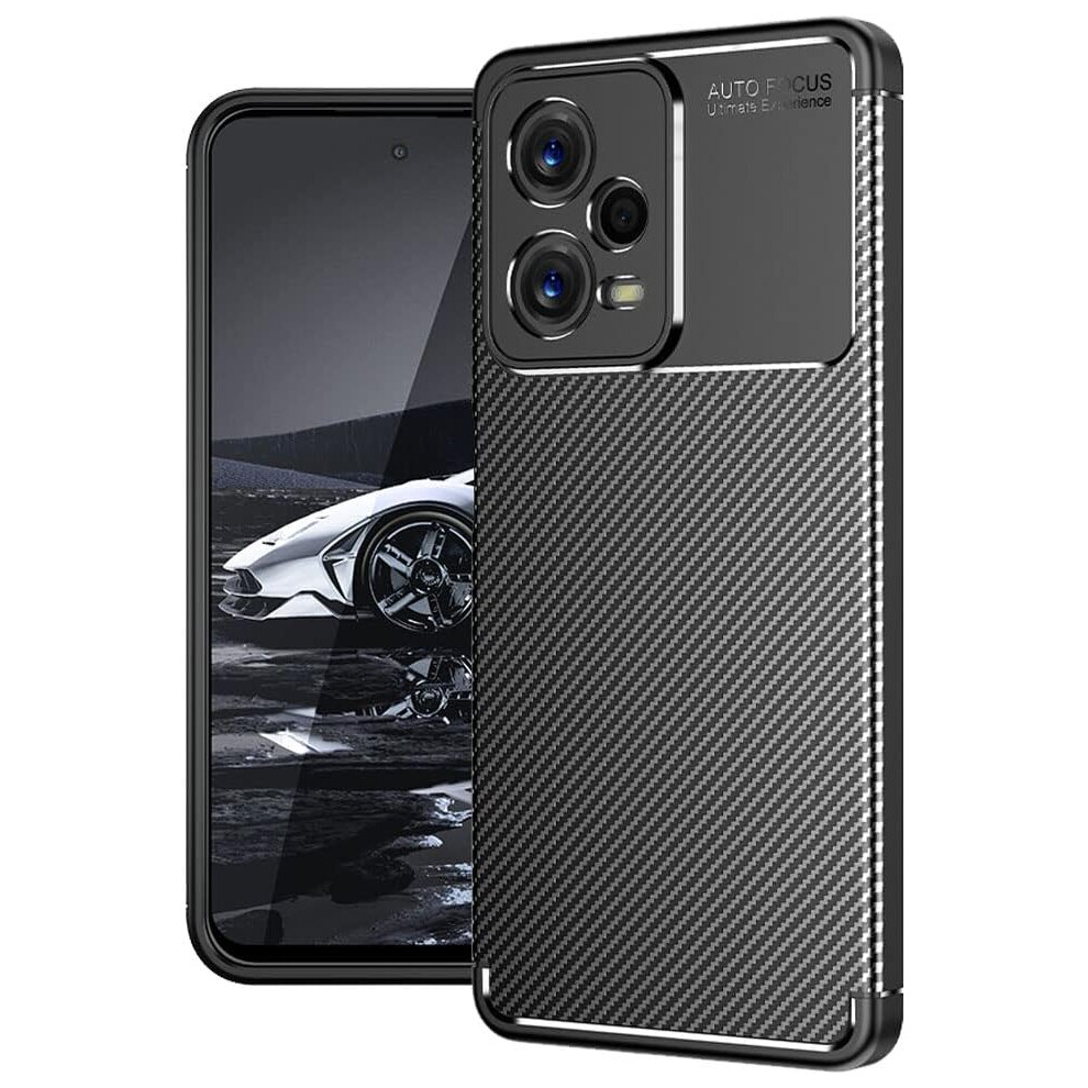 Techgear Xiaomi Redmi Note 12 Pro Plus 5G Carbon Fibre Case [Carbonflex Case] Flexible, Shockproof, Slim, Soft Tpu Protective Shell Cover With Carbon Fibre