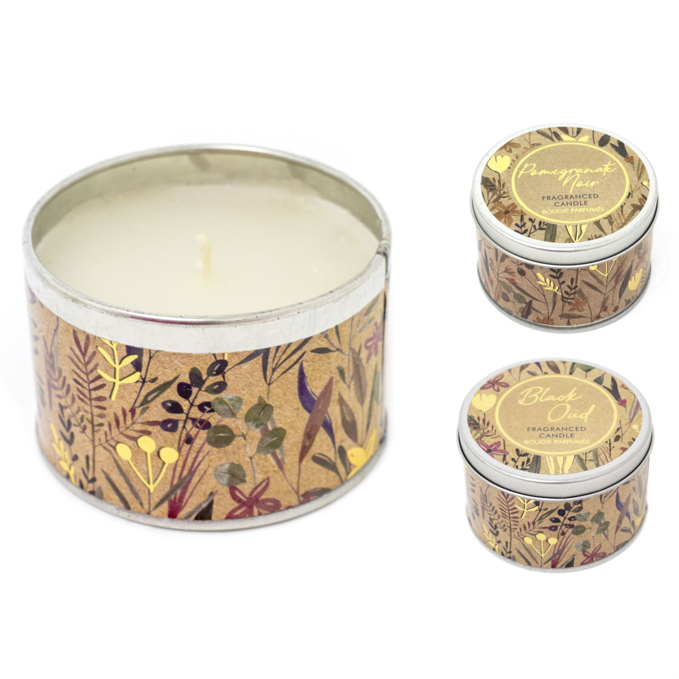 Floral Delight Scented Tin Candle | White Wax Fragranced Candle Tin | Aromatherapy Candle Gift - Fragrance Varies One Supplied