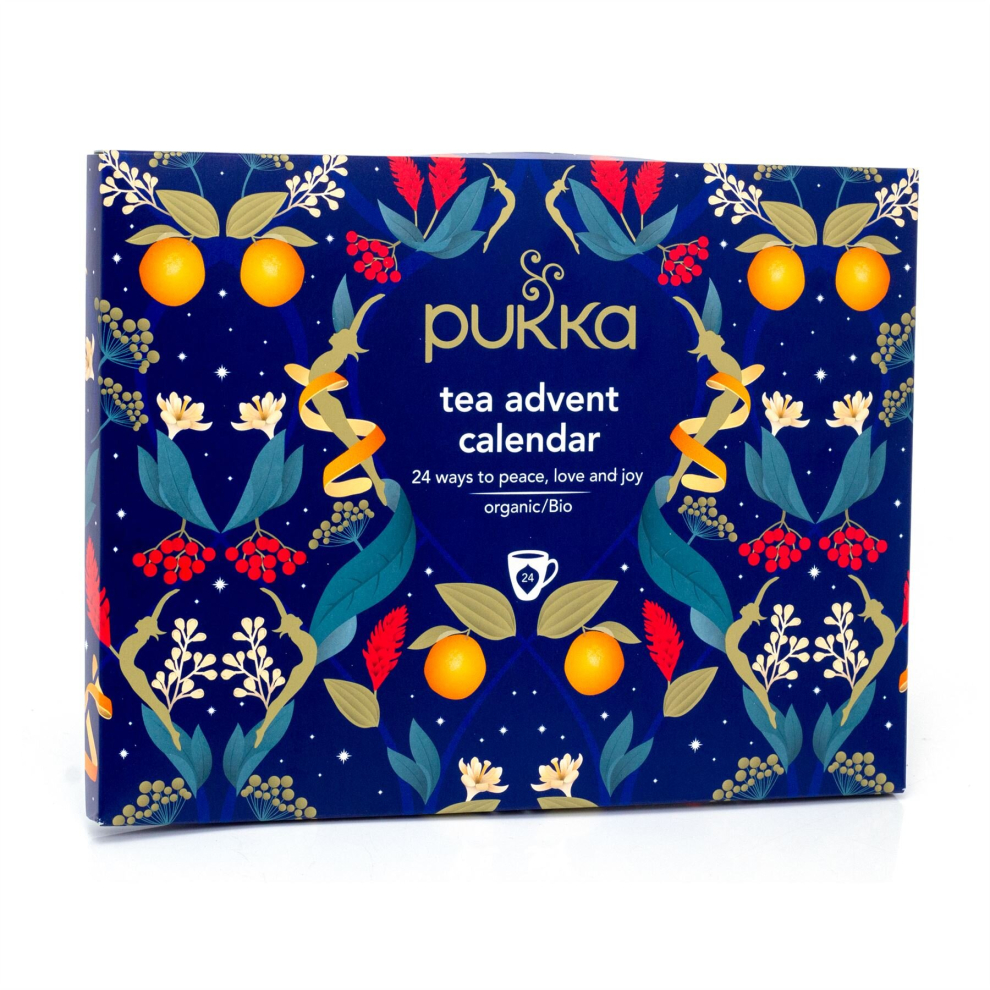 Pukka Tea Advent Calendar | Organic Herbal Tea Christmas Advent Calendar | 24 Bag Tea Selection Box Adult Advent Calendar