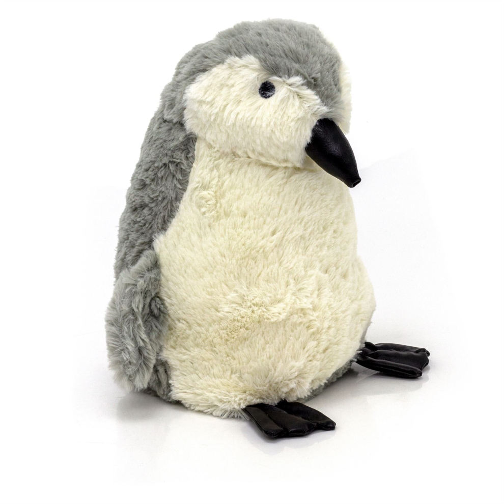 Percy Penguin Doorstop | Grey Soft Fabric Animal Door Stop | Decorative Weighted Door Stopper - 1kg