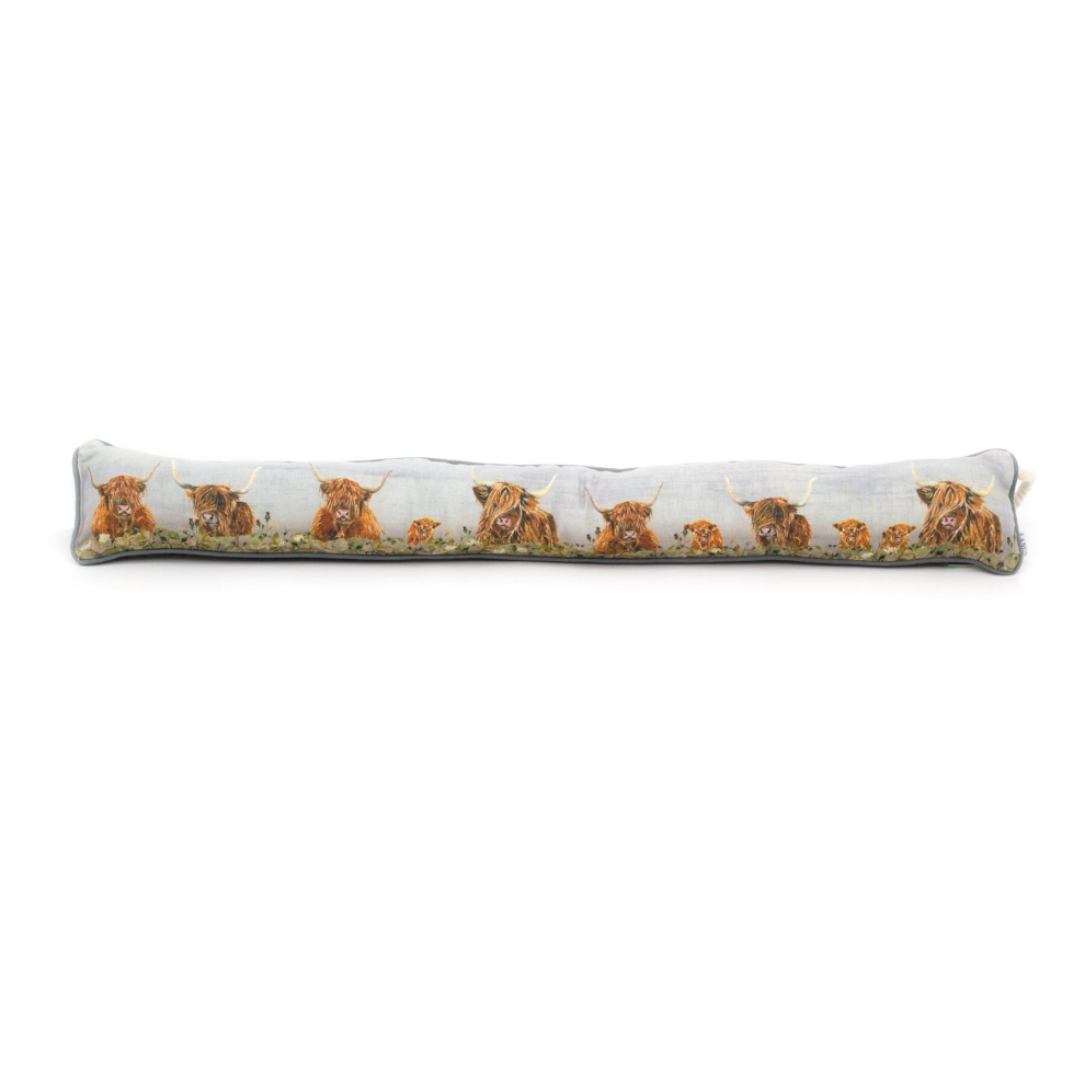 Carousel 94Cm Highland Cow Fabric Door Draught Excluder | Winter Draft Excluder Door Cushion | Draft Insulator Door Draught Cushion