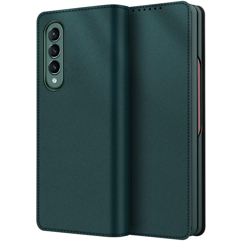 Galaxy Z Fold 5 Leather Wallet Case, Detachable Magnetic 2in1 Case with Screen Frame, Card Wallet & Stand - Green PU Leather for Samsung Z Fold 5