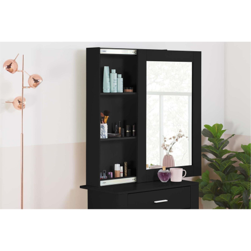 Birlea Black Dressing Table with Mirror Birlea Evelyn Sliding Vanity Desk Make Up 2