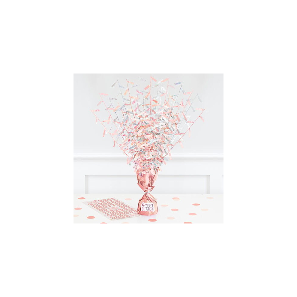 Rose Gold Glitz Customisable Balloon Weight Centrepiece 43cm