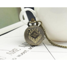 Steampunk Bronze The Marauders Map Pocket Watch Quartz Retro Pendant Watch with Necklace Chain children Clock