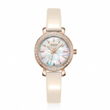 Small Womens Watch Mother-of-pearl Japan Quartz Lady Hours Clock Bracelet Leather Girls Birthday