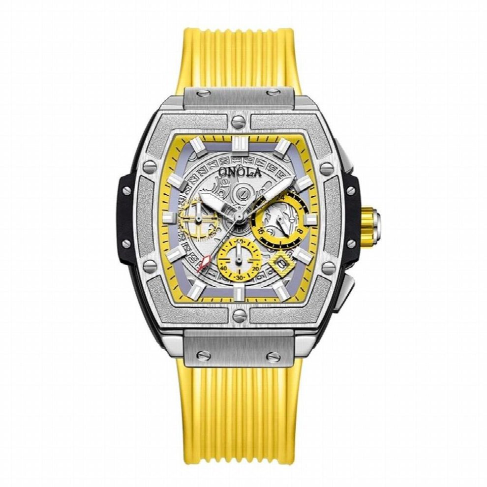 Onola Tonneau Silicone Strap Casual Style Luminous Quartz Smart Watch For Men Relogio Masculino Reloj Multicoloured 885653065626