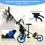 Casart 3 Wheels Golf Push Cart Golf Pull Trolley 4 Height Positions W/ Umbrella Holder 4