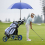 Casart 3 Wheels Golf Push Cart Golf Pull Trolley 4 Height Positions W/ Umbrella Holder 3