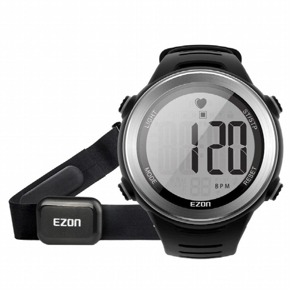 Multicoloured Heart Rate Monitor Running Sport Watches With Chest Strap Men Women Digital Watch Alarm Stopwatch Sports Fitness 50M Waterproof