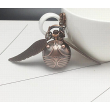 Retro Snitch Ball Shaped Potter Quartz Pocket Watch Sweater Angel Wings Necklace Chain for Kids Anime Pocket Gift