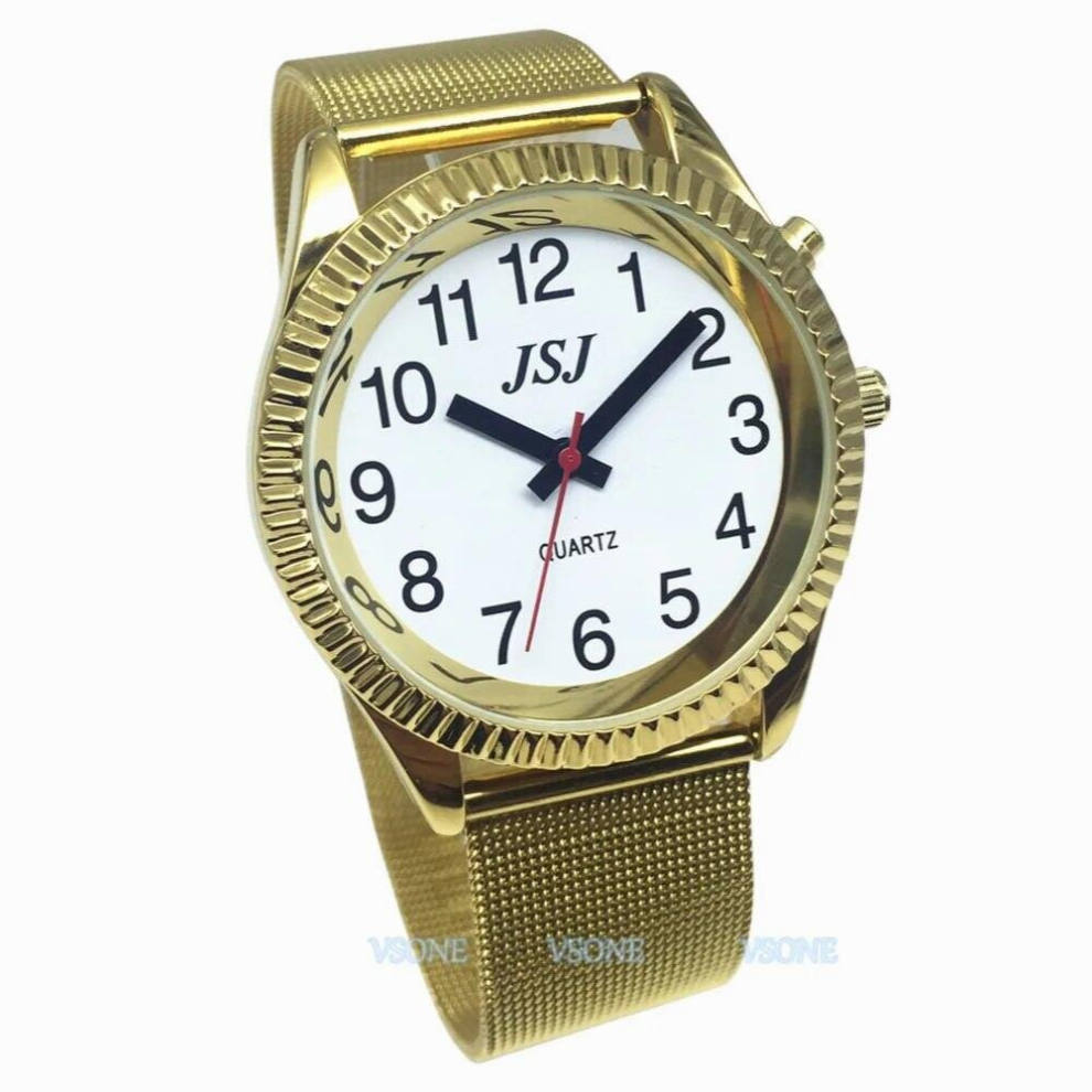 English Talking Watch For Blind People Or The Elderly And Visually Impaired, Speaking Date And Time,White Dial Tag-20 Multicoloured