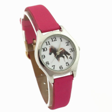 1pcs Rose Leather Lovely Girl Ladies Women's Watch Children's Gift Horse Quartz Student Kids Animal Wristwatch U11P
