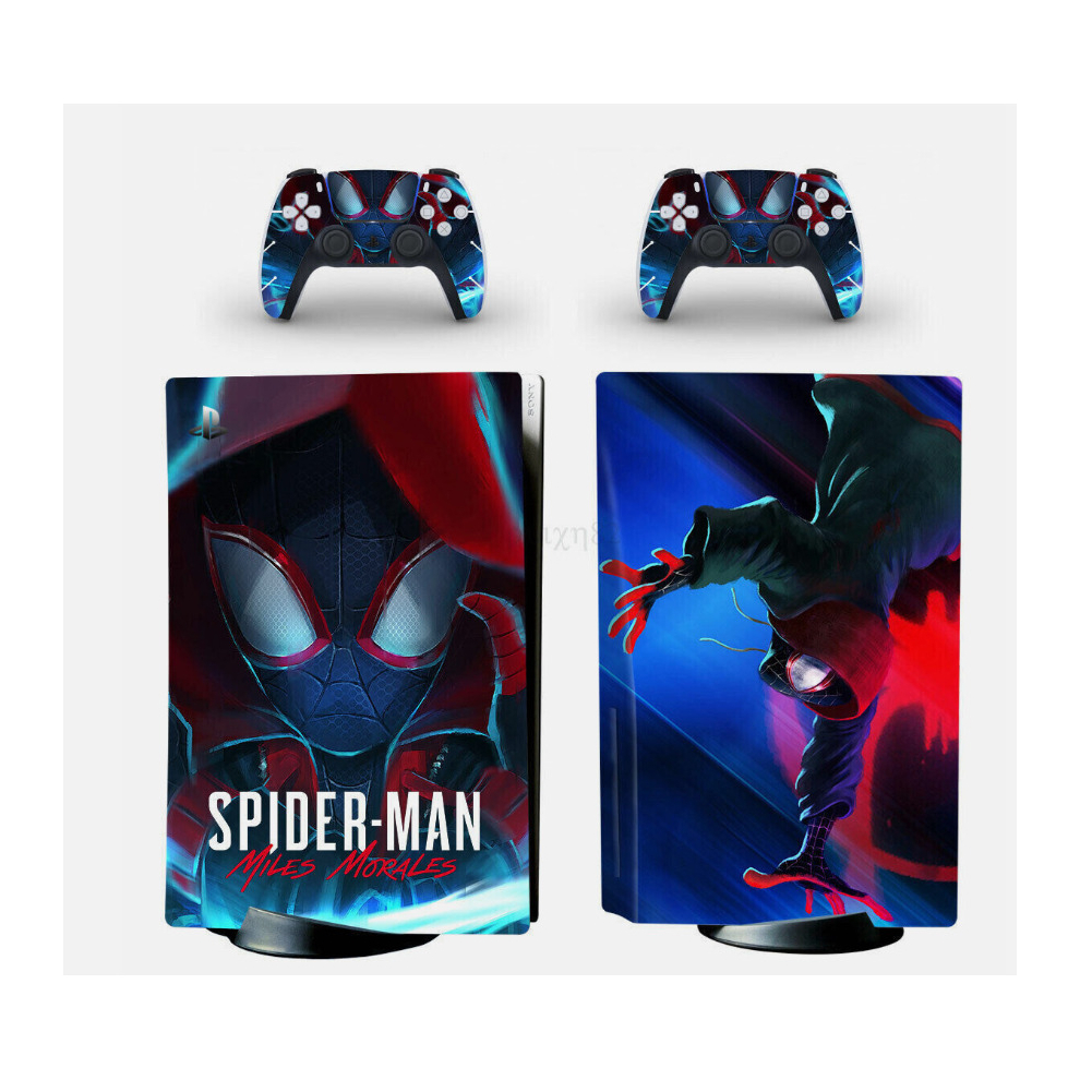 Spider Miles Morales Vinyl Skin Custom Sticker PS5 Console Disc Version