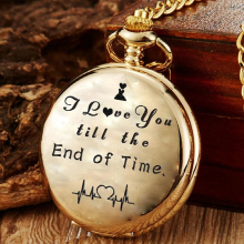 I LOVE YOU FOREVER Pocket Watch for Kids Children Mother Father DAD Fathers Daughter Laser Engrave Quartz Fob Chain Gift