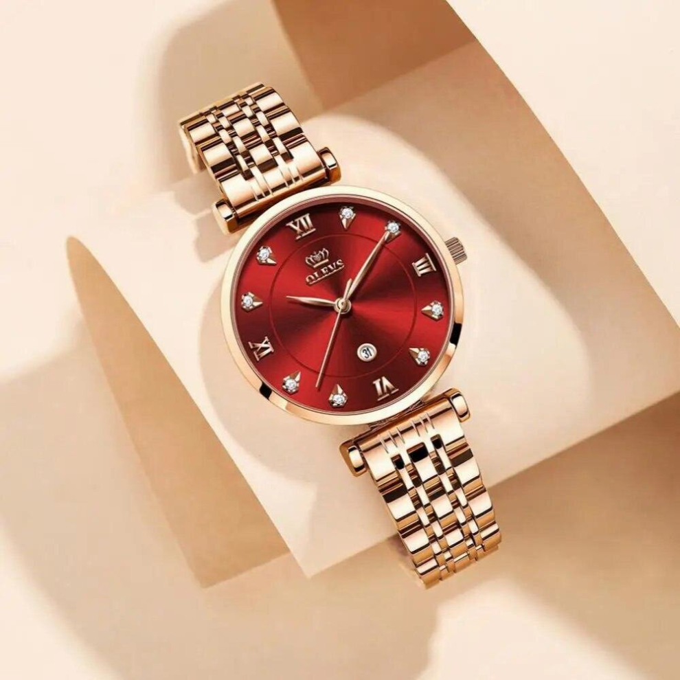 Olevs Top Women Quartz Watch Waterproof Women Watches Stainless Steel Strap Date Clock Lady Gift For Women Multicoloured