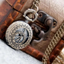 quartz Bronze antiques pendant Hollow out calibration Children pendant Necklace pocket watches