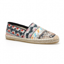 (Basic sequins MULTI-9) Ladies Casual Linen Hand Embroidered Mules Flat Sequin Shoes Summer Ladies Canvas Comfort Espadrilles Loafers