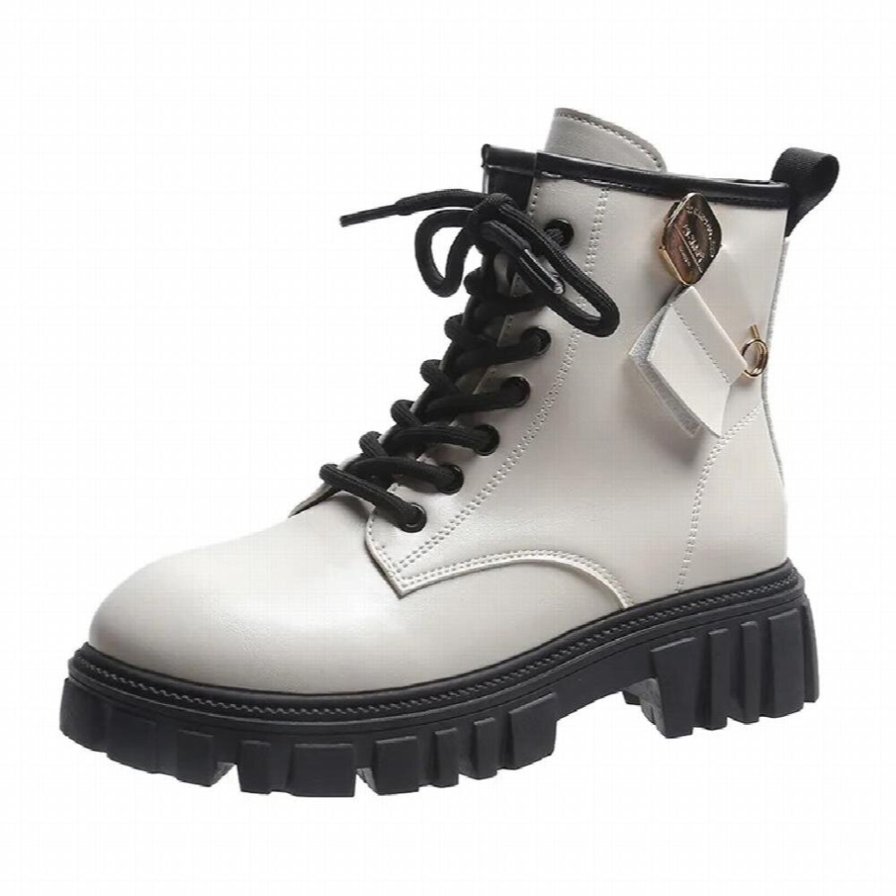 Yellow Combat Boots for Women Glitter Leather Boots Ankle Boots Women Shoes Platform Lace Up Punk Boots-image-OPC-PCX8FQ9-NEW