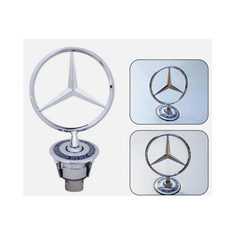 Mercedes Bonnet Raised Star Emblem Badge Chrome For C E S Clk Class 44Mm 8381923434229