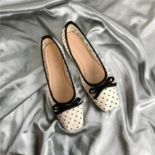 Summer Polka dot air mesh shoes women loafers sneakers woman flats espadrilles pointed toe bow-knot breathable moccasins