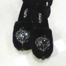 Glitter rhinestone moccasins ladies flat heels platform plush loafers comfort slip-on espadrilles warm winter shoes women