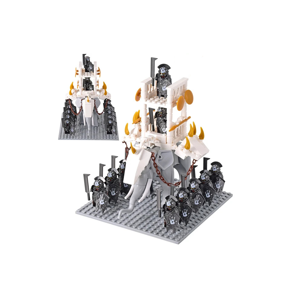 (Clear) Medieval Figures Orc Soldiers Raider Vargr Wolf Elephant Mount Knights Building Blocks Toys-image-OPC-PCX8GDW-NEW