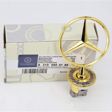 Mercedes Gold Bonnet Raised Star Emblem Badge Chrome C E S CLK Class 44mm