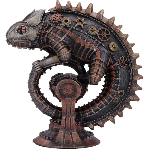 Nemesis Now Steampunk Mechanical Chameleon Lizard Bronze Figurine