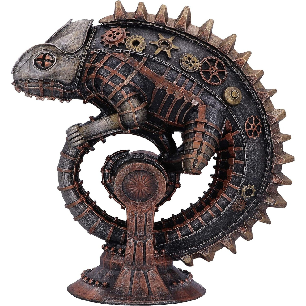 Nemesis Now Steampunk Mechanical Chameleon Lizard Bronze Figurine