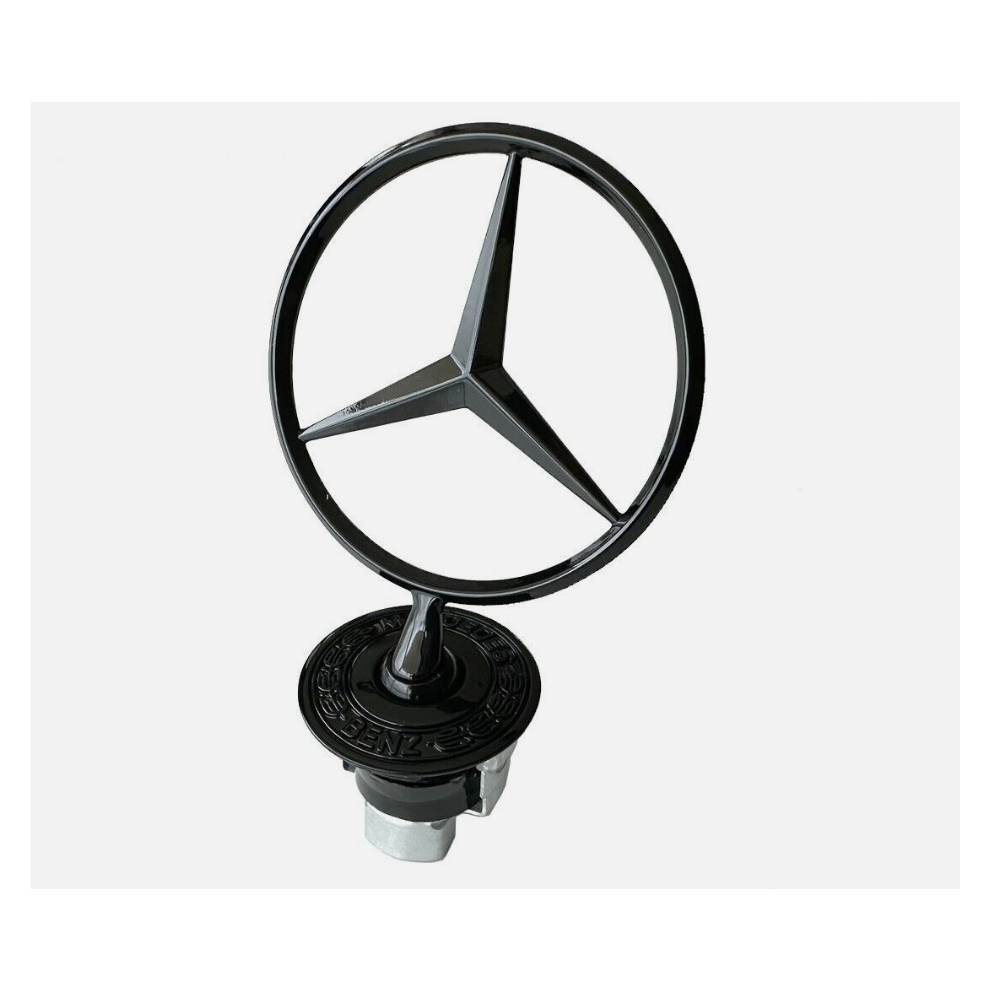 Gloss Mercedes Bonnet Raised Star Emblem Badge Chrome C E S Clk Class 44Mm Black 8381923434267