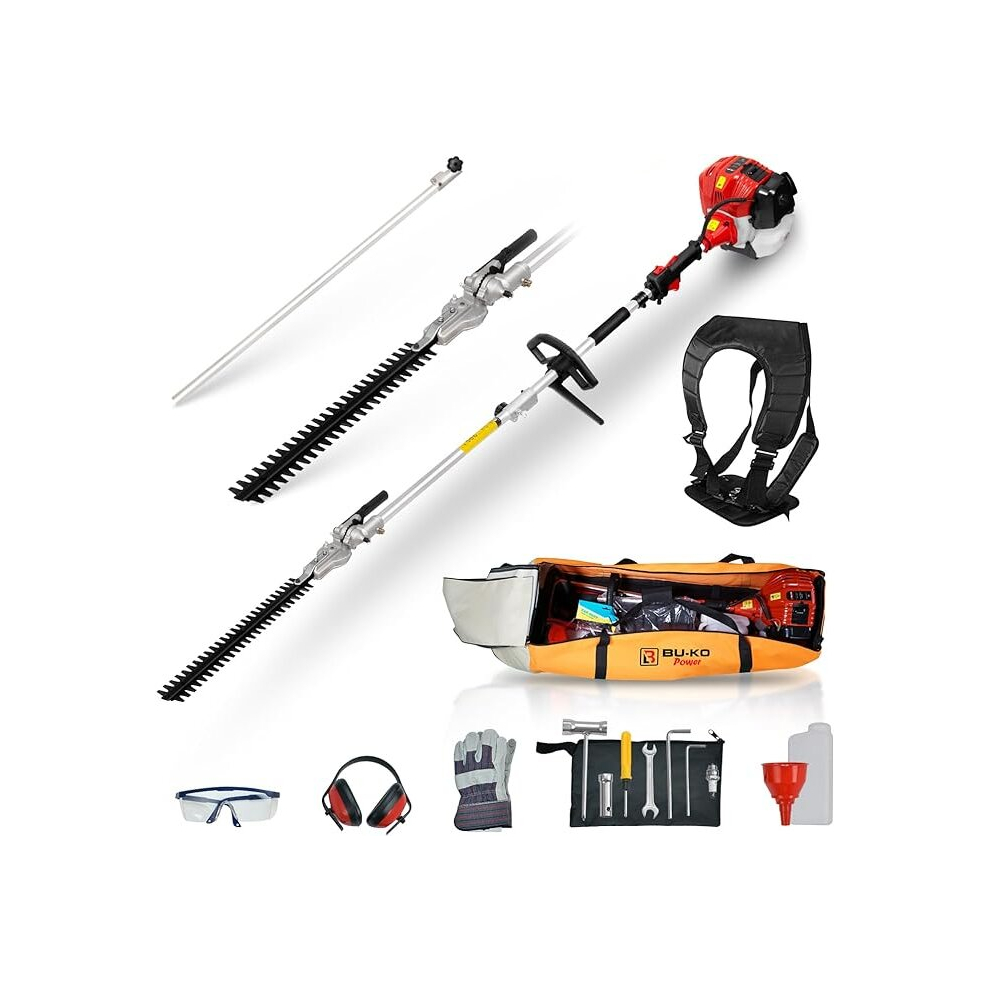 BU-KO 52cc Long Reach Petrol Hedge Trimmer With Toolbag