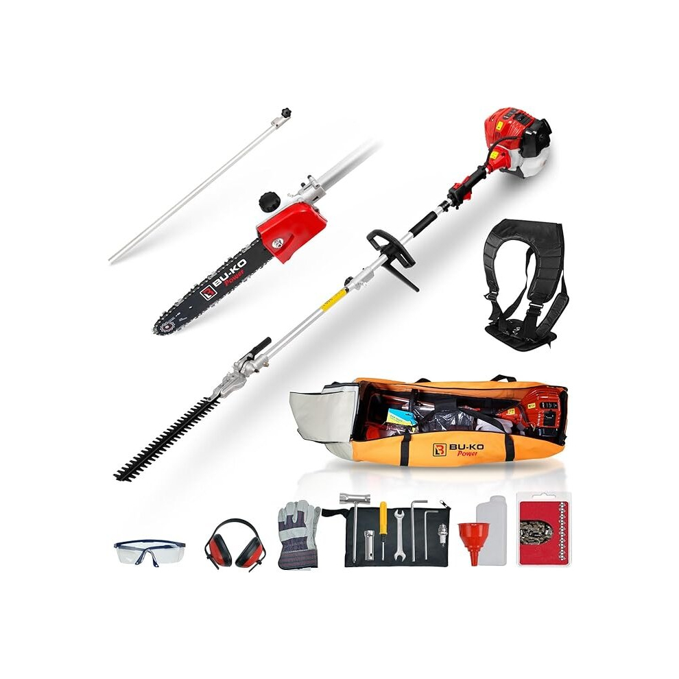 BU-KO 52cc Long Reach Petrol Hedge Trimmer and Pruner Saw