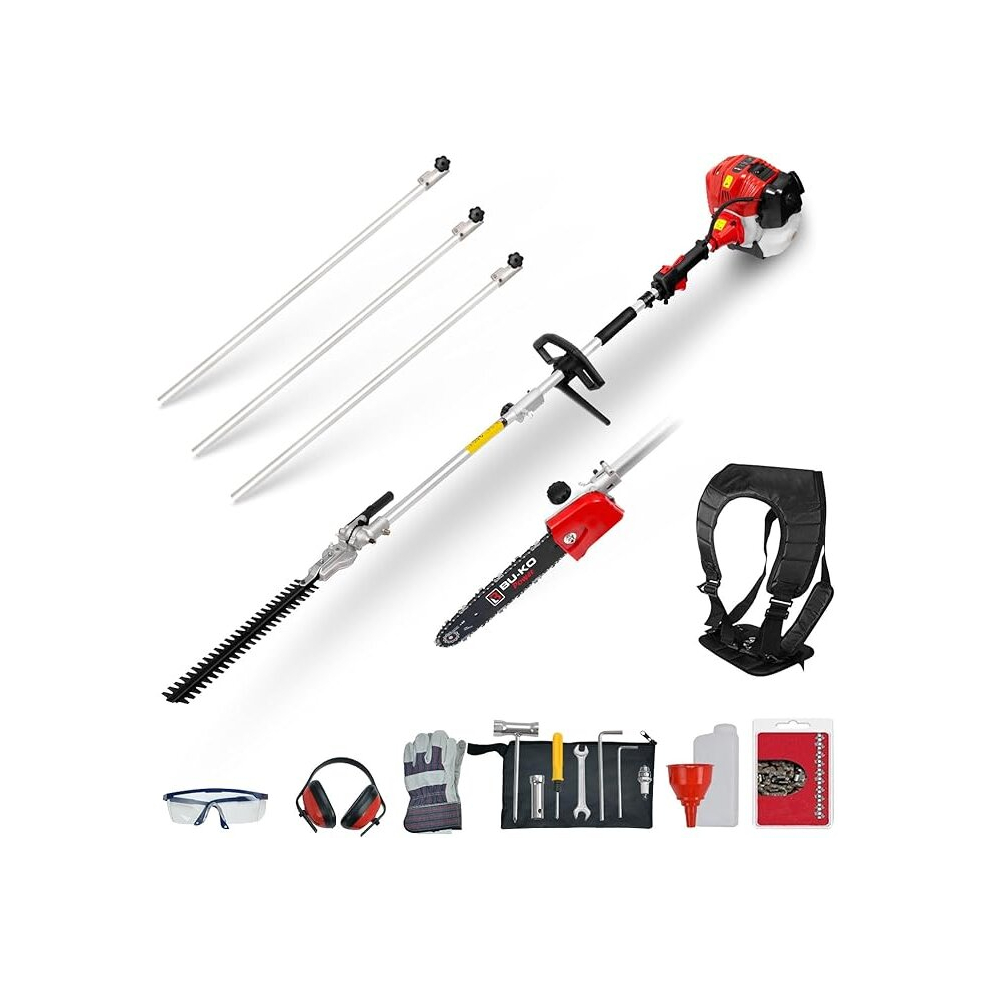 BU-KO 52cc Long Reach Petrol Hedge Trimmer and Pruner Saw