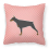 Doberman Pinscher Checkerboard Pink Fabric Decorative Pillow 1