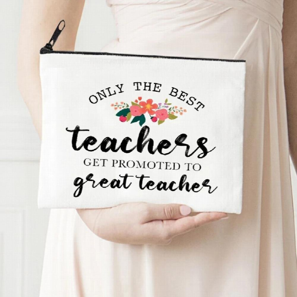 Multicoloured Teacher Makeup Bag Pencil Pouch Preschool Elementary High School Graduation Back To School Teachers Gift