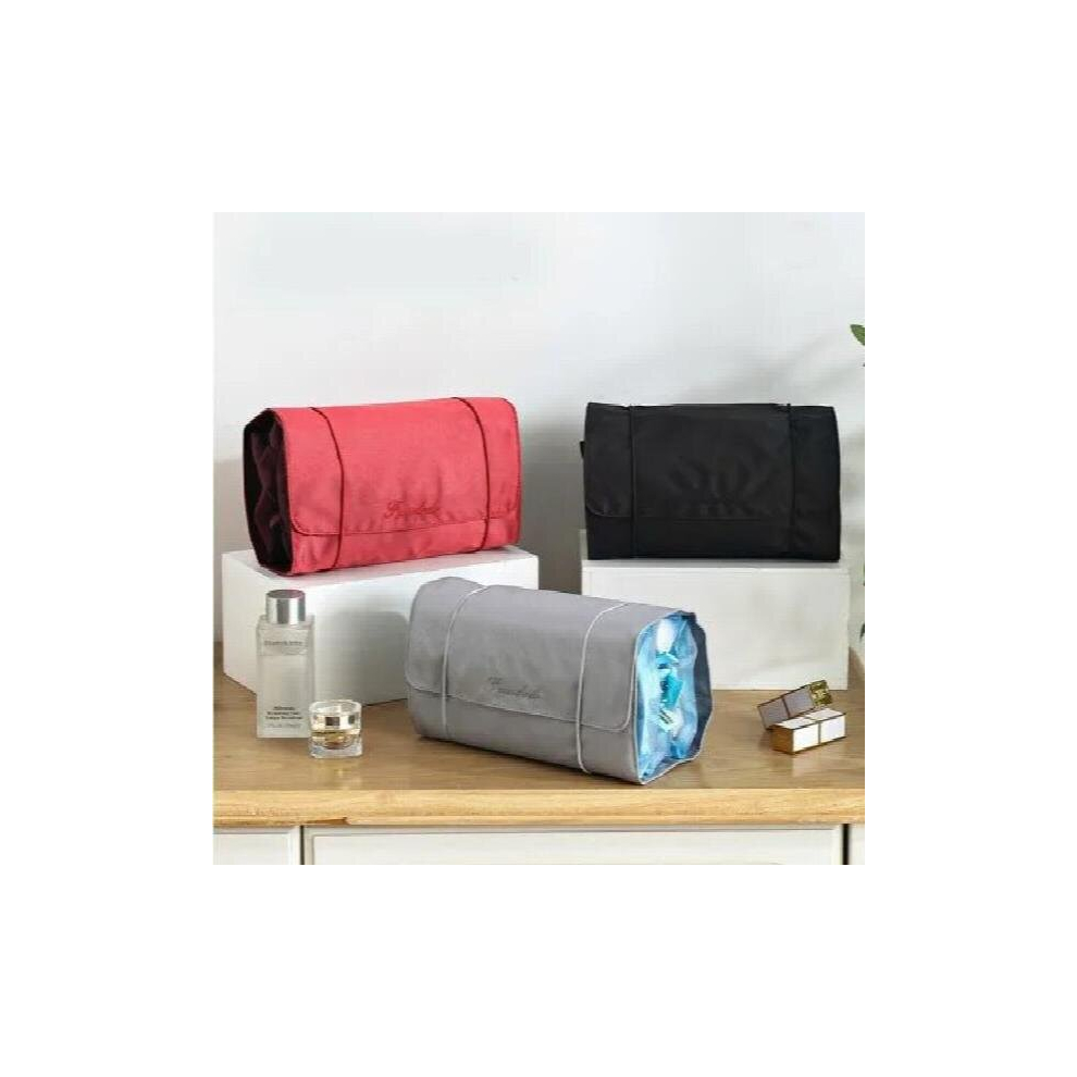 Black Cosmetic Bag Women Portable Large-Capacity Cosmetic Storage Bag Ins Travel Polyester Wash Beauty Makeup Cosmetic Bag