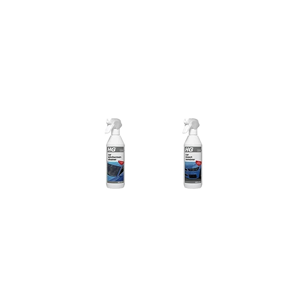 Hg Car Windscreen Cleaner, Streak Free Shine, Professional Formula, Windows & Interior Or Exterior Glass ? 500Ml Car Insect Remover, Removes Stains &