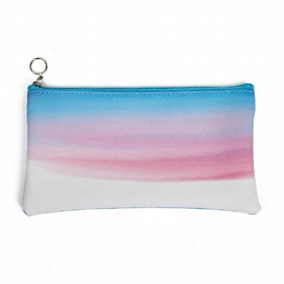 Blue 10Pcs Women Pu Gradient Protable Multifunctional Long Cosmetic Bag Mix