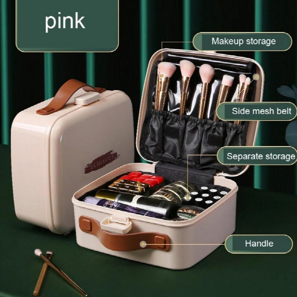 Brown Makeup Box Artist Professional Beauty Cosmetic Cases Make Up Bag Tattoo Nail Multilayer Toolbox Storage Organizer