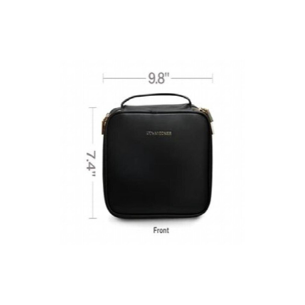 (black-L) Cosmetic bag female portable professional cosmetic storage box bag portable small with makeup box customization