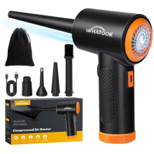 Compressed PC Air Cleaner Duster, Electric Air Blower for PC Cleaning 3-Speed Cordless 60000 RPM Rechargeable Reusable Compressed Air Dusters for