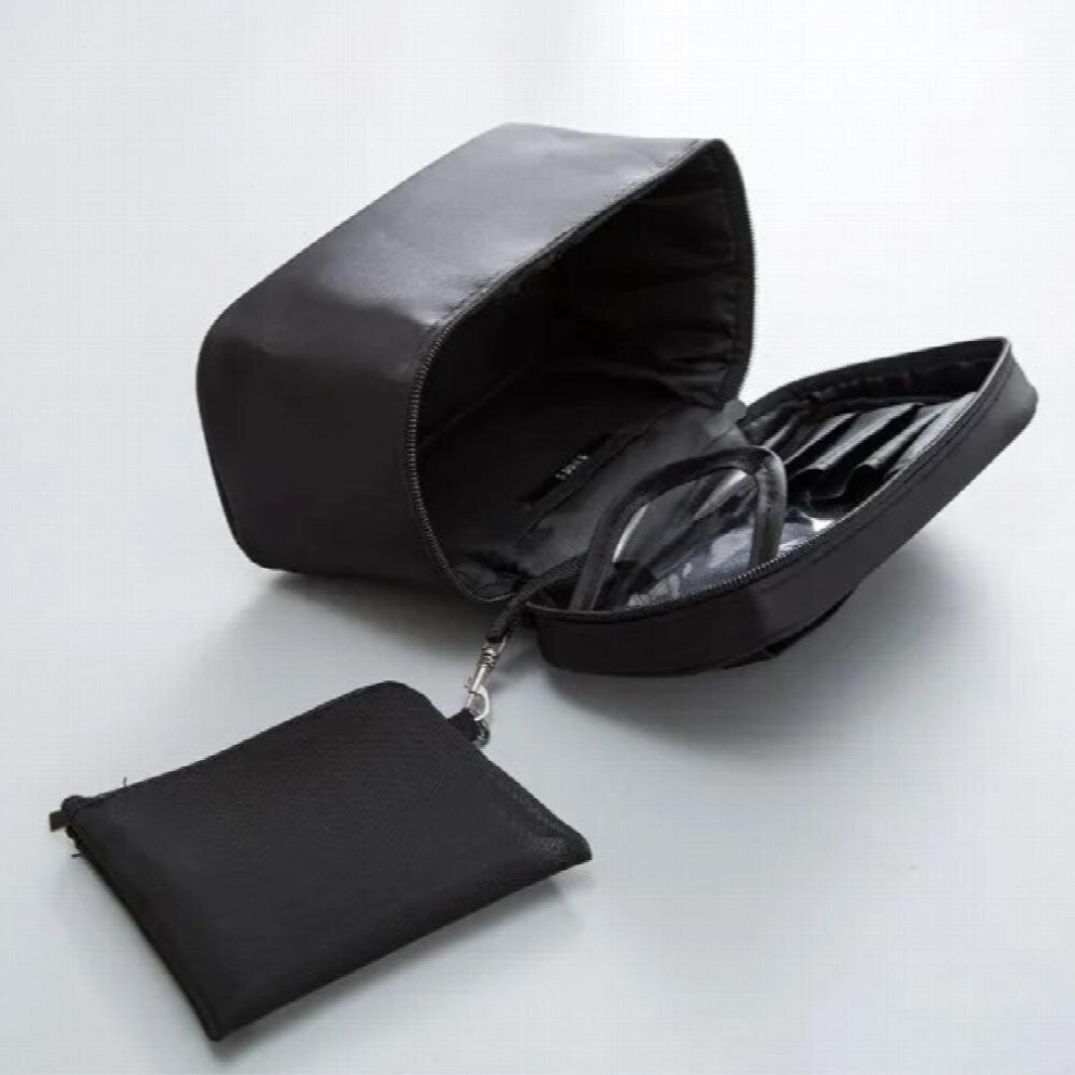 Black Large-Capacity Portable Makeup Brush Travel Bag Wash Storage Bag Large Cosmetic Bag