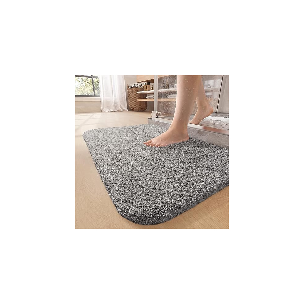 Color G Bath Mat 50 x 80 Cm, Bathroom Mat Absorbent, Non Slip, Soft, Fluffy, Microfiber, Machine Washable Bath Mat, Thick Bath Rug Shower Bath Mat