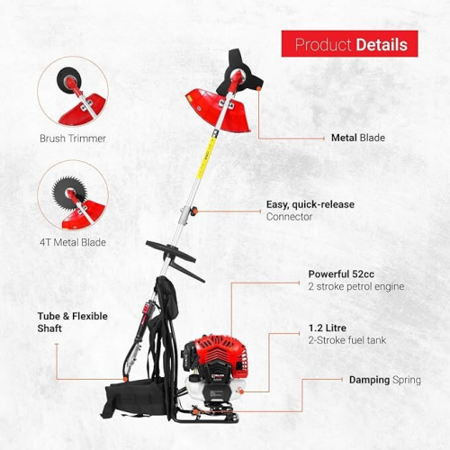BU-KO BU-KO 52cc Backpack Petrol Strimmer Garden Tool Including 1